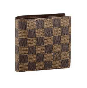 1:1 Copy Louis Vuitton Damier Ebene Canvas Marco Wallet N61675 Replica